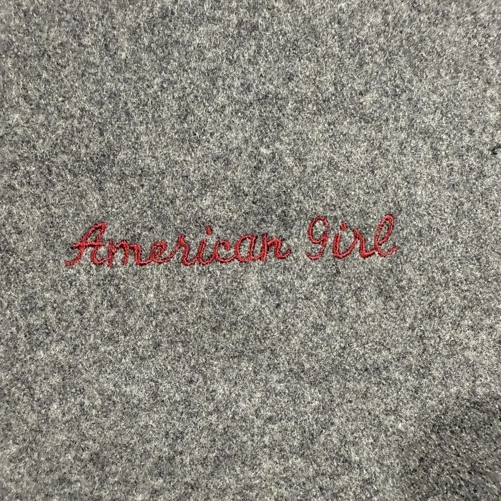 American‎ Girl Jacket Girls L Gray Black Varsity Letterman Snap Front Star Logo
